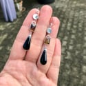 Moon // Amber and Jade Earrings