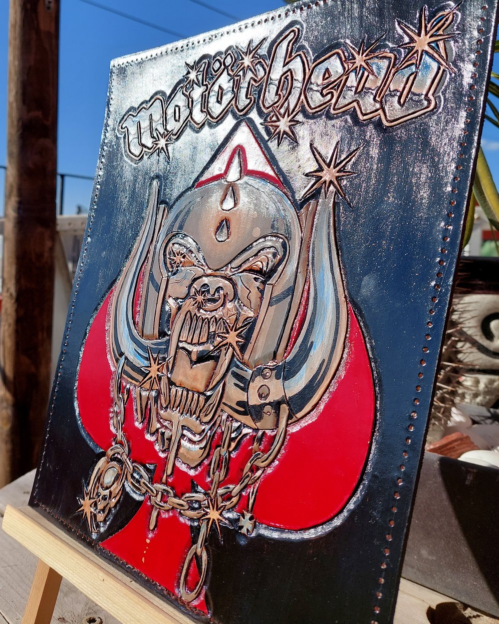 Motorhead Tooled Leather Back Patch