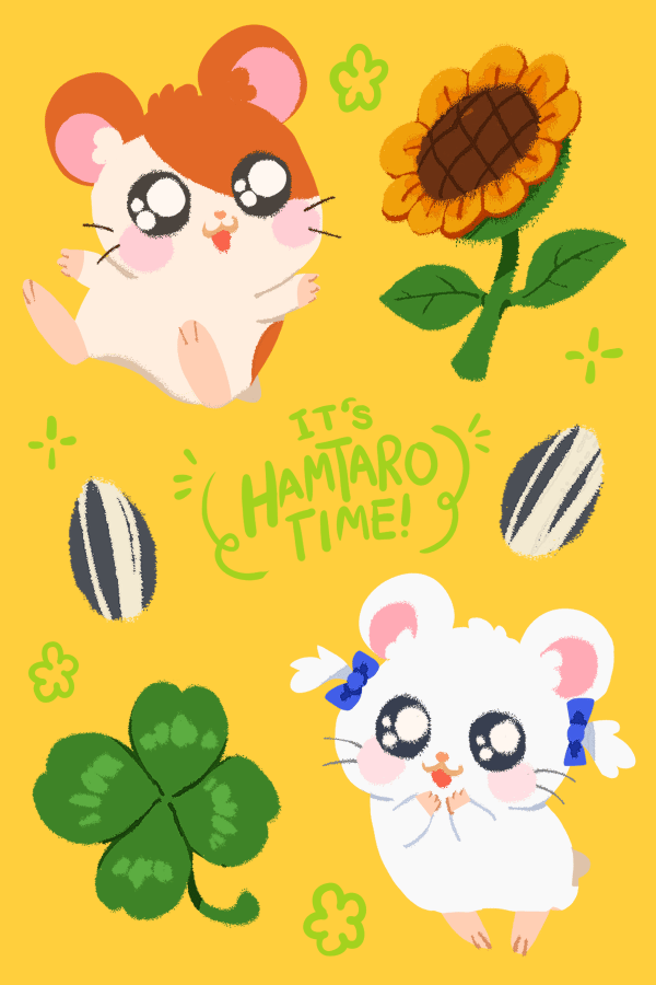 Image of Hamtaro and Bijou 4 x 6 Sticker Sheet