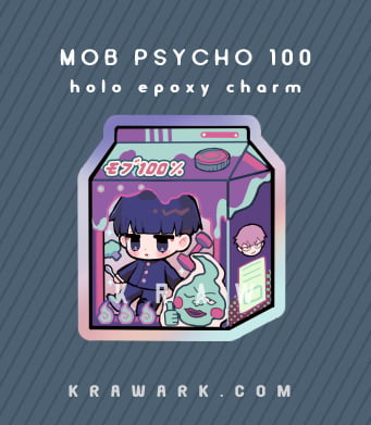 Mob Psycho 100 Holographic epoxy charm[preorder]