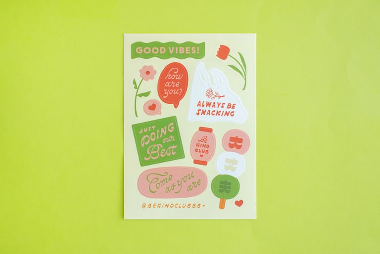 Food x Lettering x Flowers Sticker Sheet (20% off!)