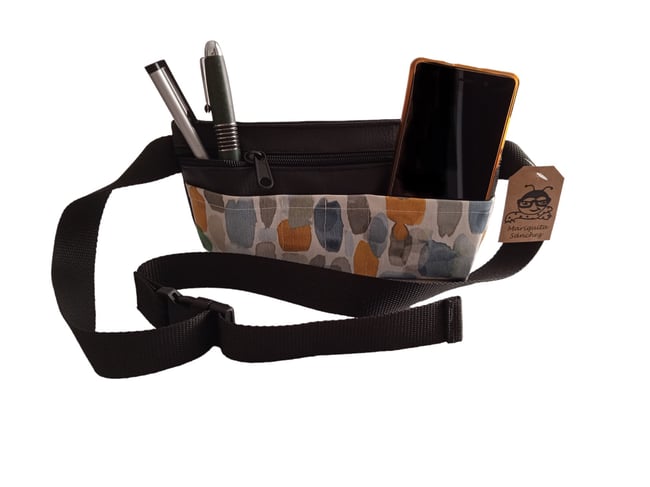 Riñonera polipiel acuarela negro