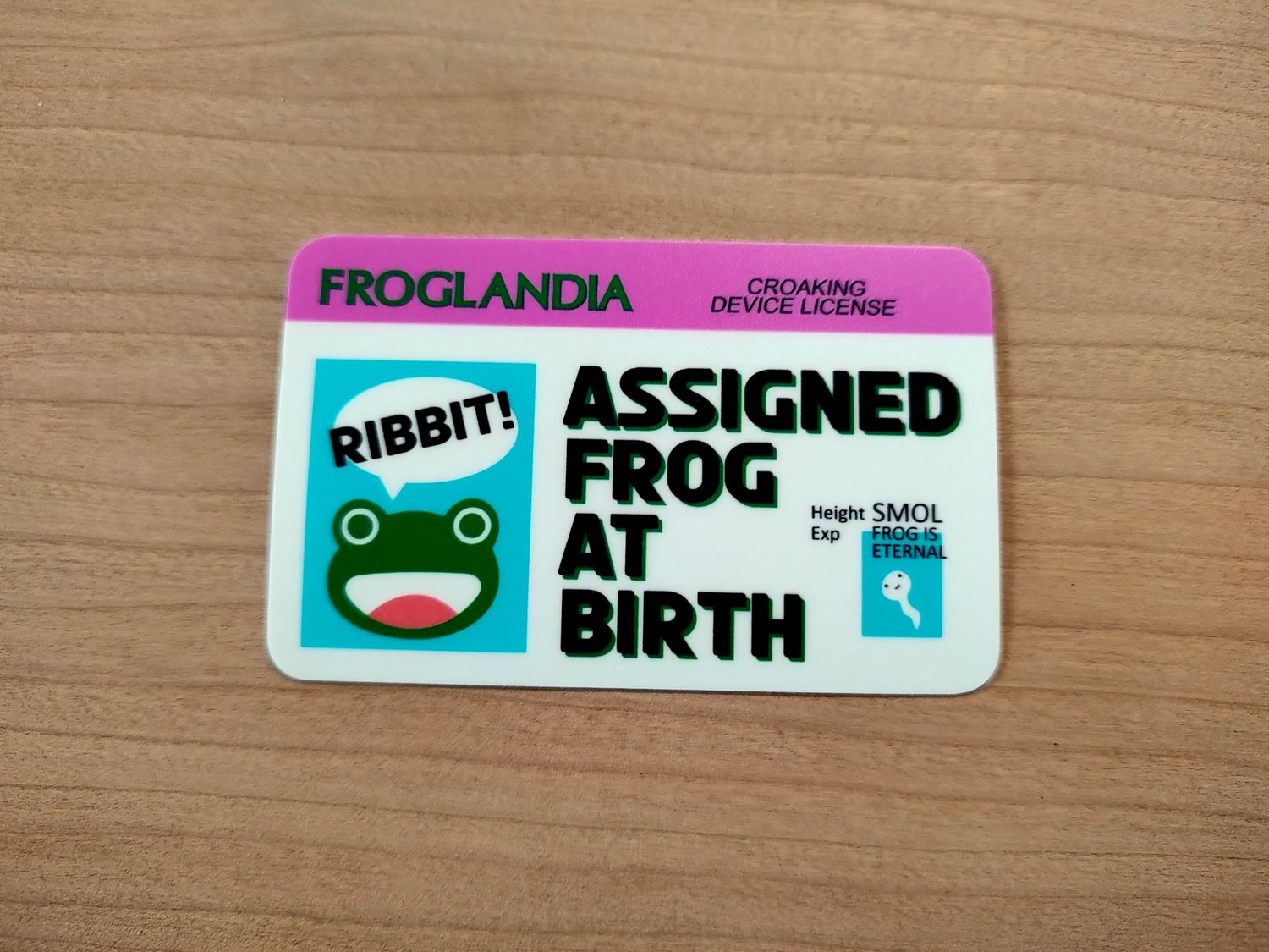 Assigned Frog at Birth Sticker