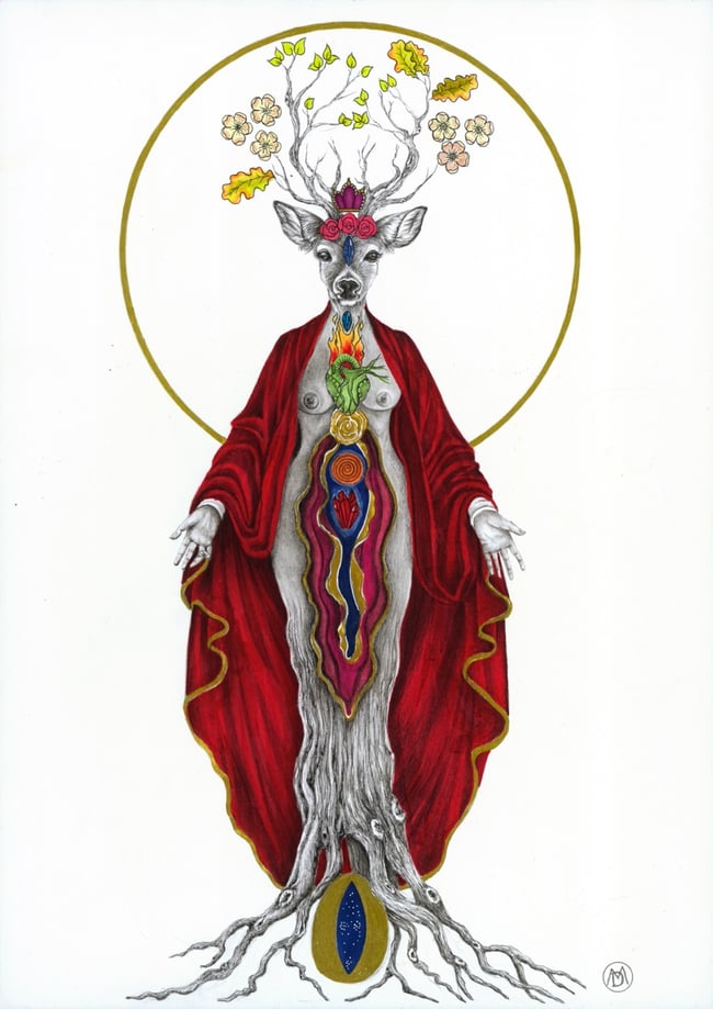 Magdalene Deer - Art Print by Dee Mulrooney