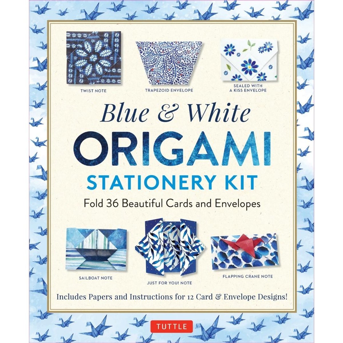 Image of Blue & White Origami Stationary Kit