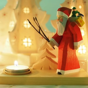 Image of Woodland Santa Candle Holder