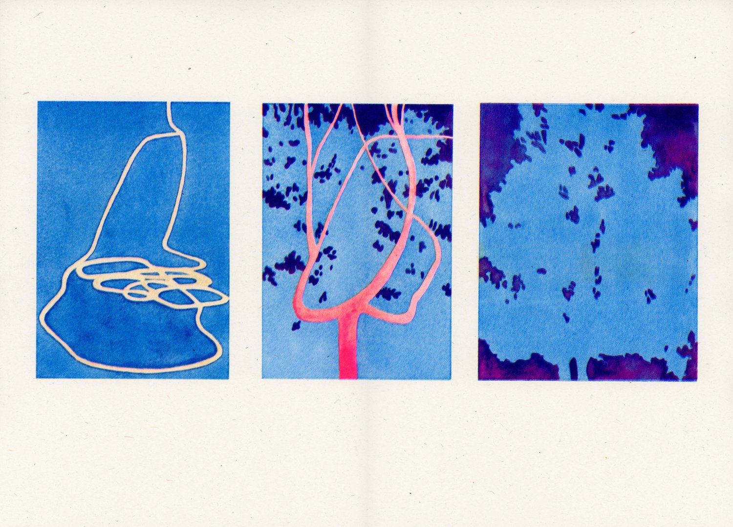 Triptych Variations - Pink and Blue
