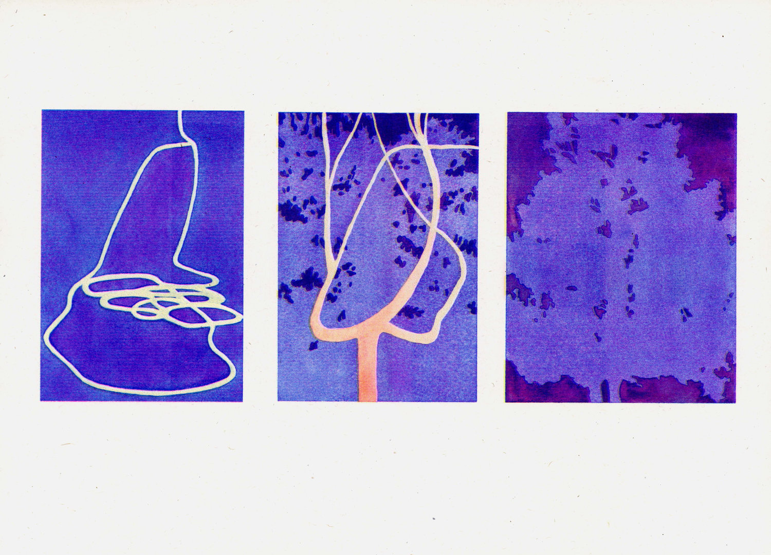 Triptych Variations - Purple and Orange