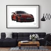  PORSCHE ORANGE REPRODUCTION / PRINT