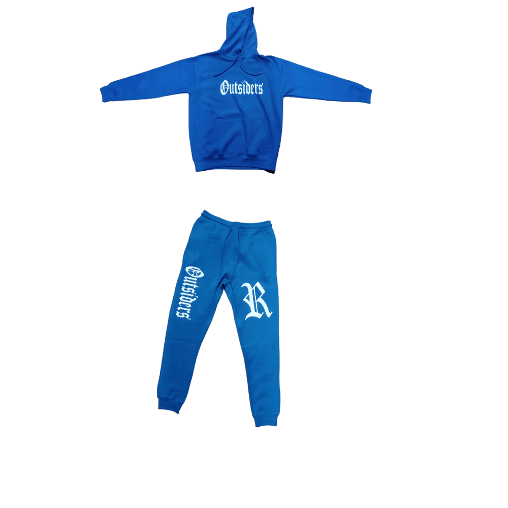 Image of Rebel Outsiders " Blue "  Hoodie Sweatpants Set 