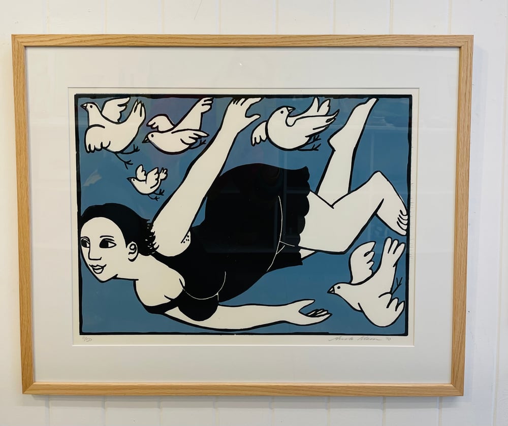 Flying Lady with Birds
