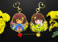 UNDERTALE Chara Frisk Gold Mirror Acrylic Charms