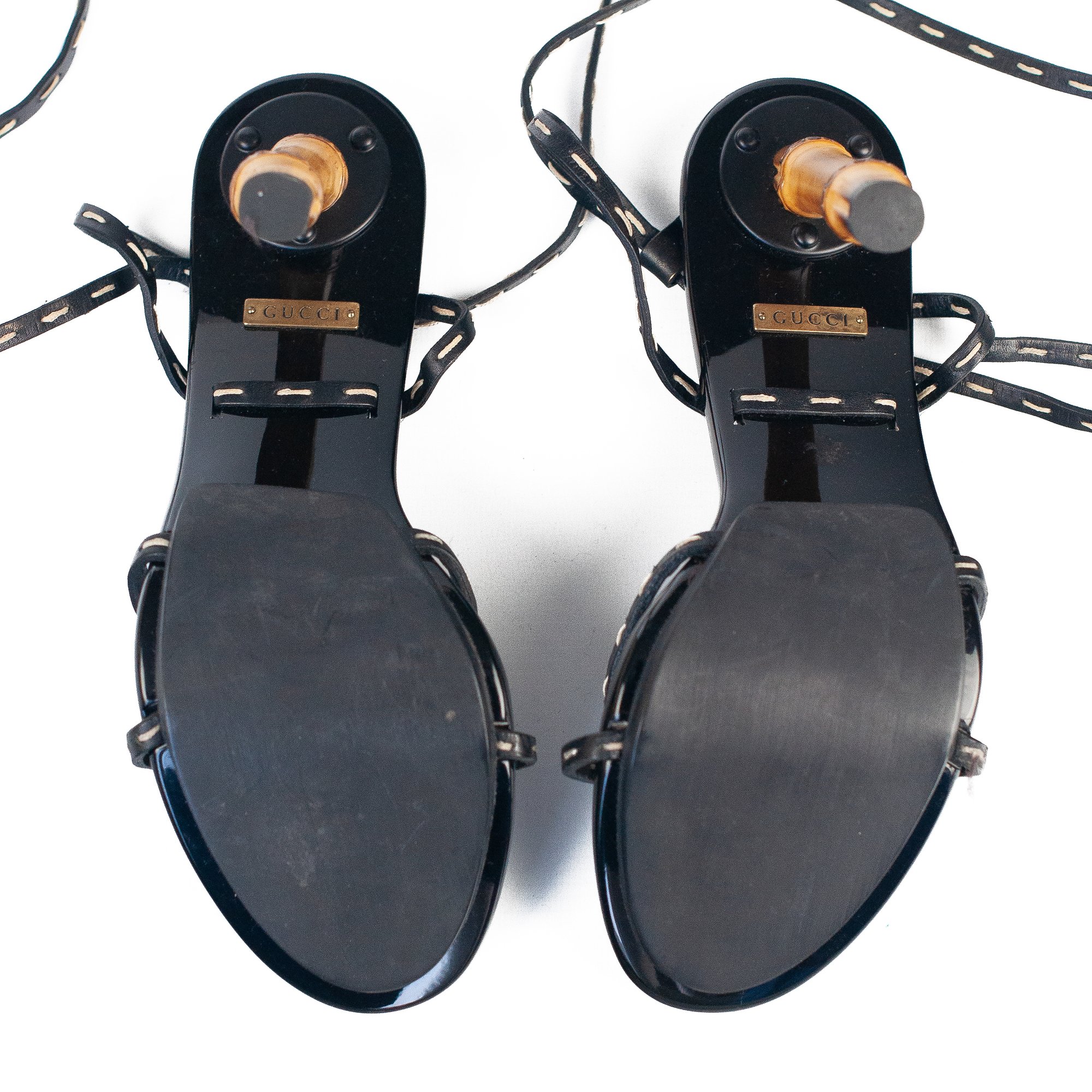 Image of Gucci by Tom Ford 2002 Runway Bamboo Heels 