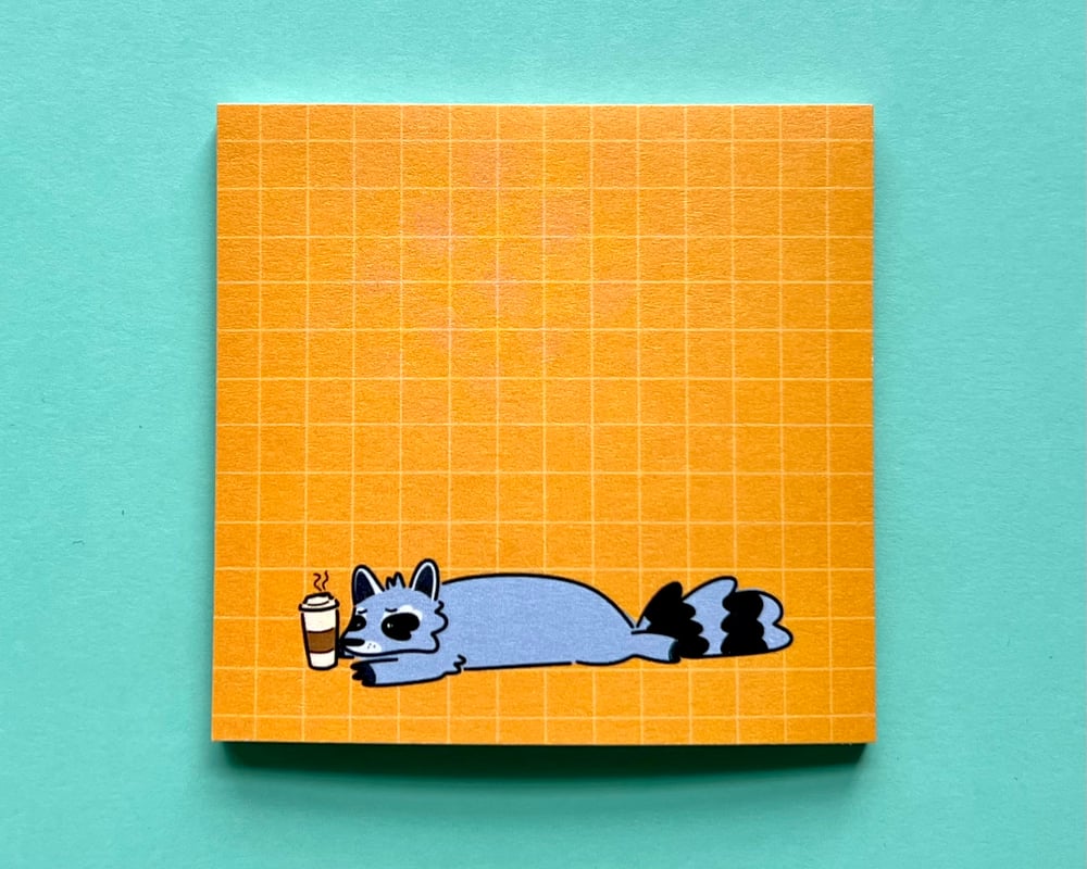 Image of Homebody raccoon sticky notes