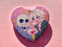 Image 1 of SANS X KOMAEDA Holographic Heart Button