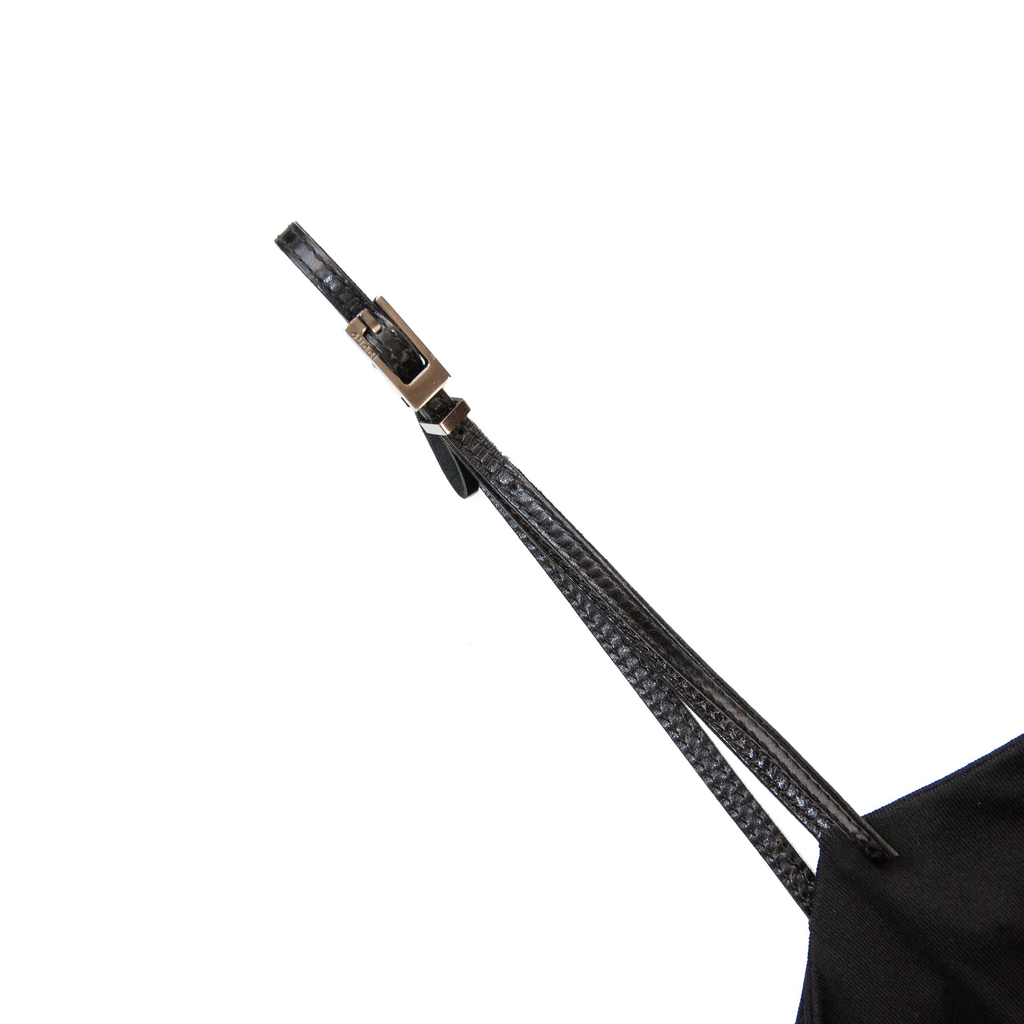 Image of Gucci by Tom Ford 1998 Black Leather Strap Dress