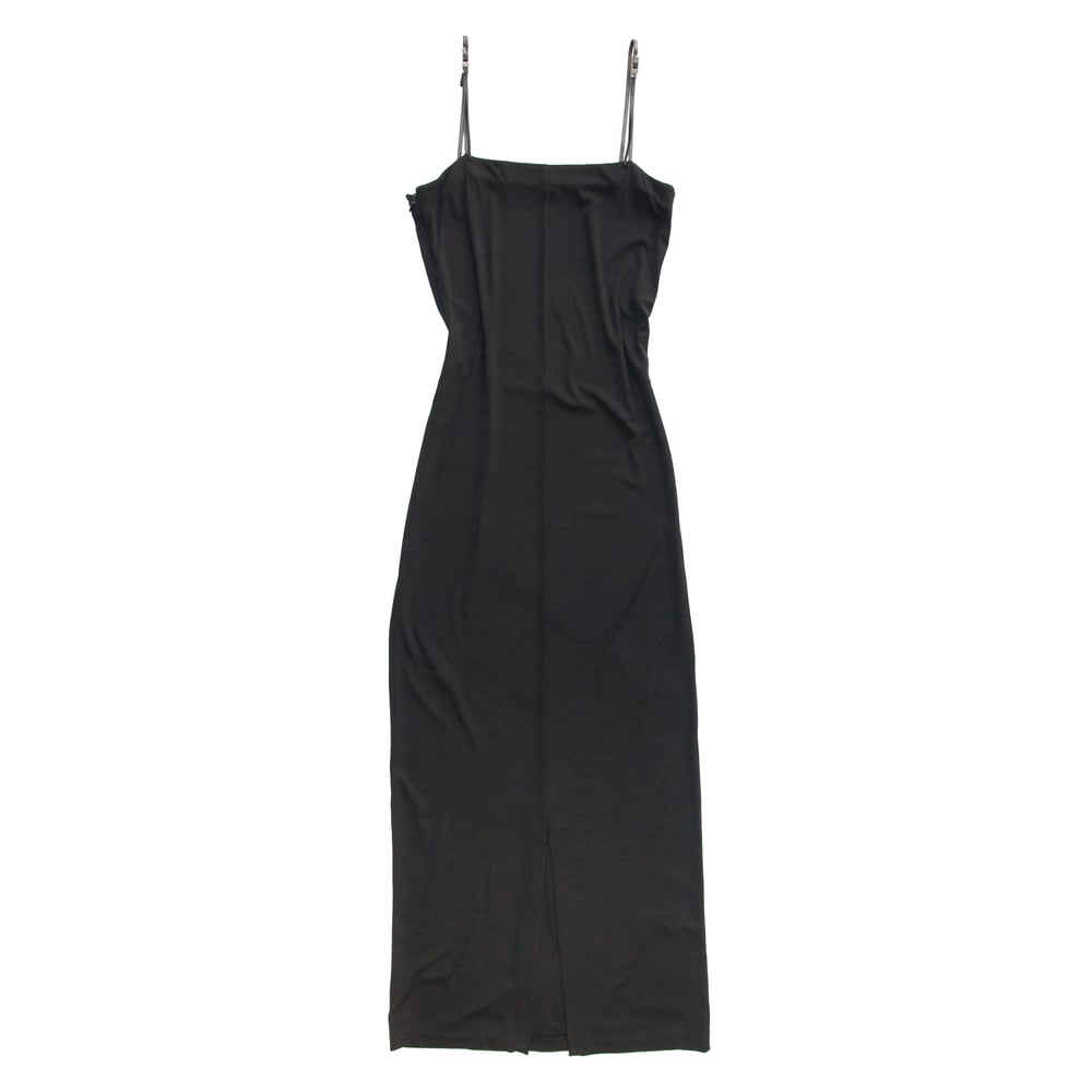Image of Gucci by Tom Ford 1998 Black Leather Strap Dress
