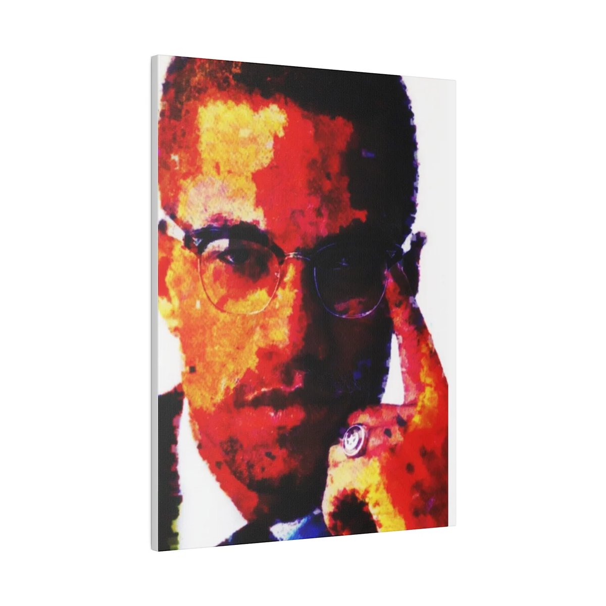 MALCOLM X FRAMED CANVAS ART 18" X 24"