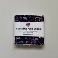 Image 1 of Dark Purple Bloom Reusable Makeup Remover Pads (Pack of 4) – Eco Friendly Washable Face Wipes