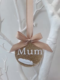 Personalised Glitter Feather Bauble, Personalised Christmas Tree Decoration, Hanging Tree Decoration