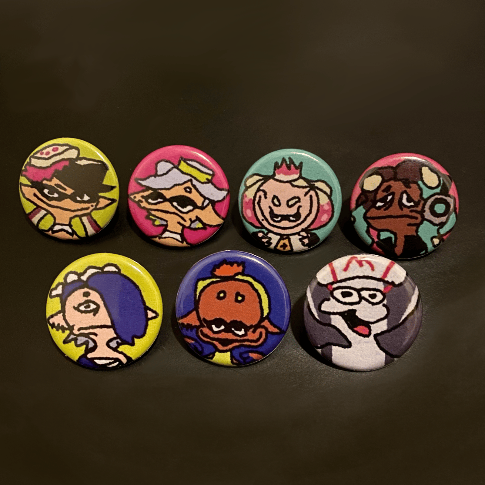 MS Paint Splatoon Inspired Button Pins | Sproutposting