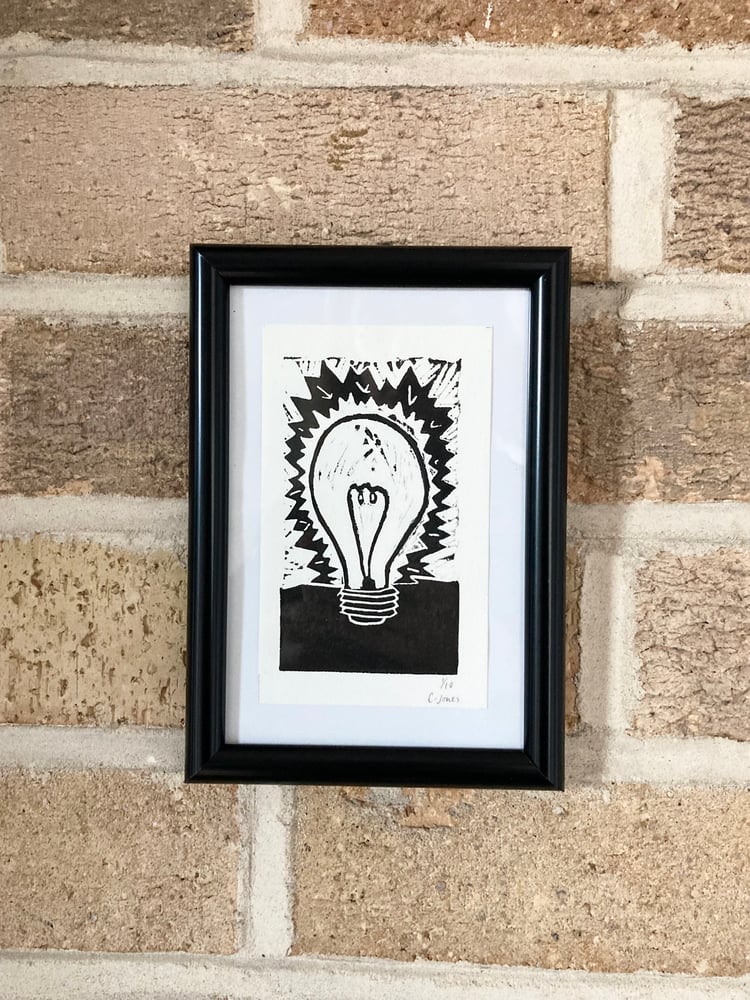 Image of Lightbulb Mini Lino Print 
