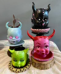 Image 1 of Lil Devils Doll Head Planters