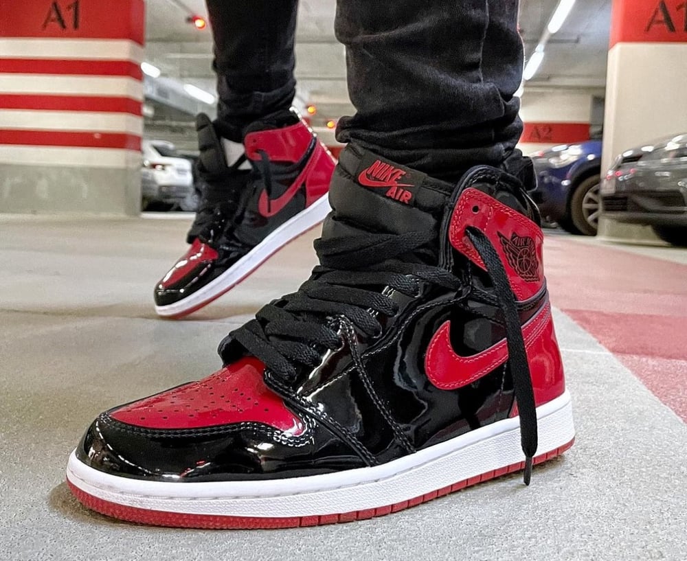 Christmas Ball Jordan 1 Patent Bred