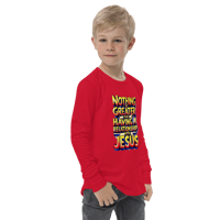 Image 2 of Unisex Youth long sleeve tee (No Greater Relationship than Jesus)