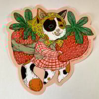 Image 2 of Strawberry Cat Sticker