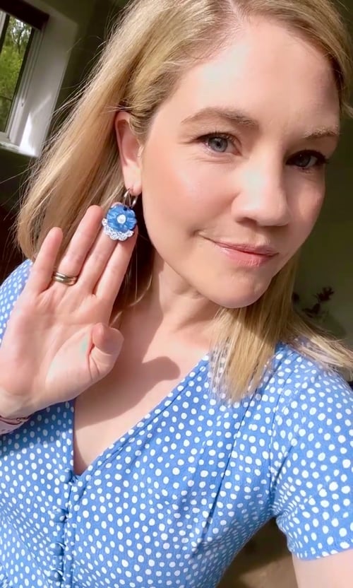 Image of Blue Blossom Studs and Hoop Dangles