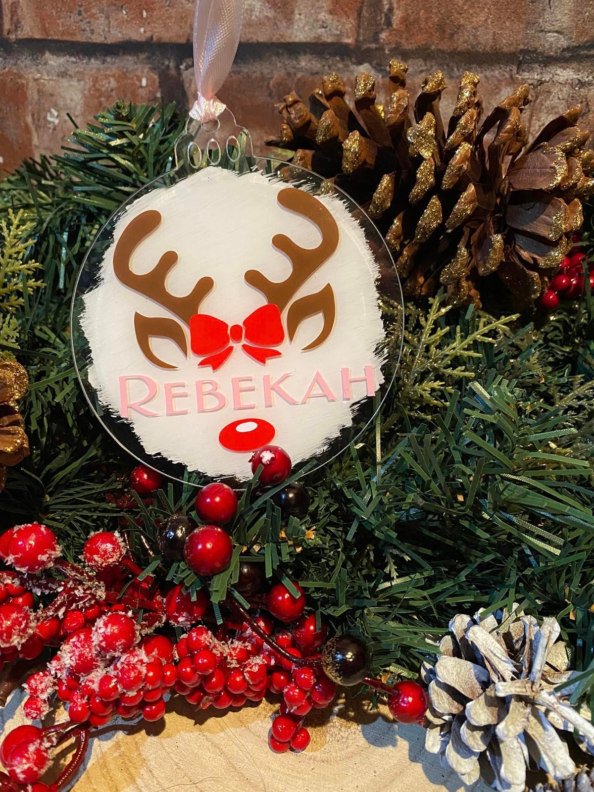 Image of Personalised Reindeer Antler Baubles 