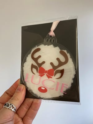 Image of Personalised Reindeer Antler Baubles 