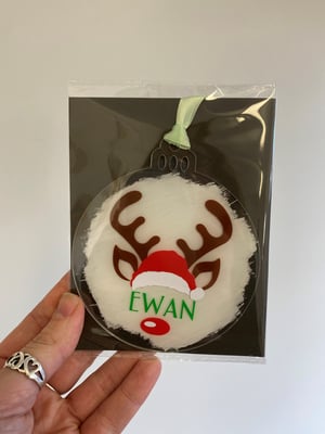 Image of Personalised Reindeer Antler Baubles 