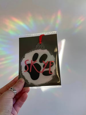 Image of Personalised Paw Print Bauble