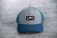 Image 1 of 603 - Blue/Grey Trucker Hat