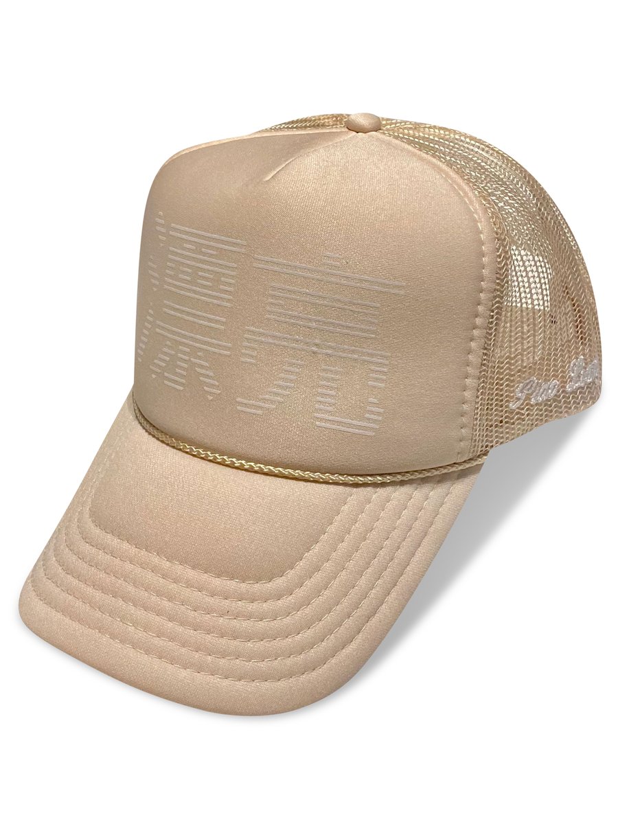 Image of PIAO LIANG SIGNATURE LOGO TRUCKER HAT (BEIGE)