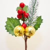 Gold Bauble and Red Berry Pick 17cm