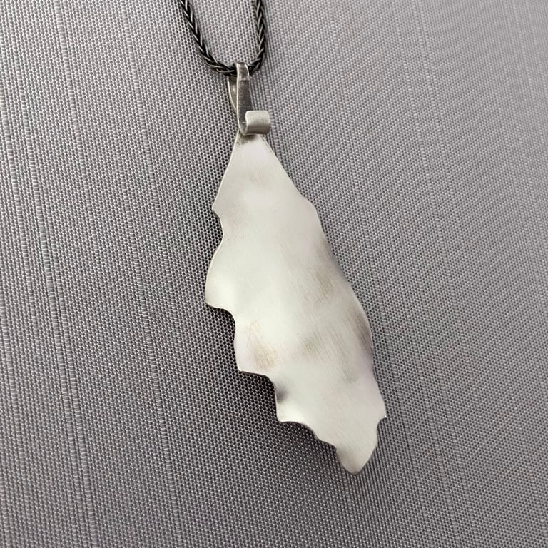 Imprinted Sterling Silver Bur Oak Leaf Necklace Image 5