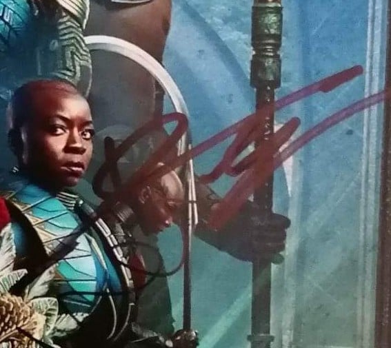 Wakanda Forever Gurira, Winston & Freeman Signed 12x8