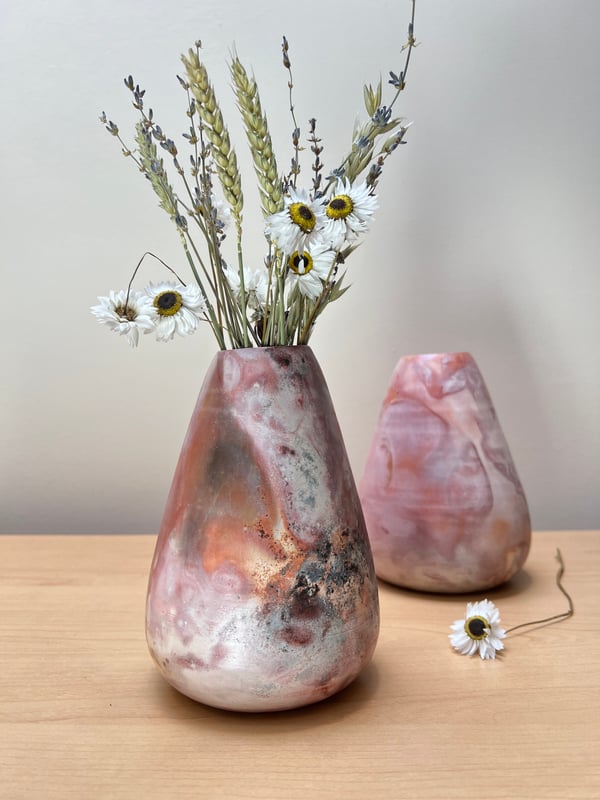 Image of Large Smoke Fired Vase - Speckles