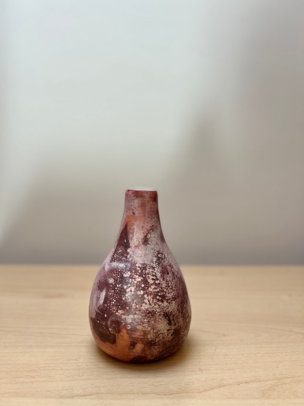 Image of Smoke Fired Bud Vase - medium, spotty