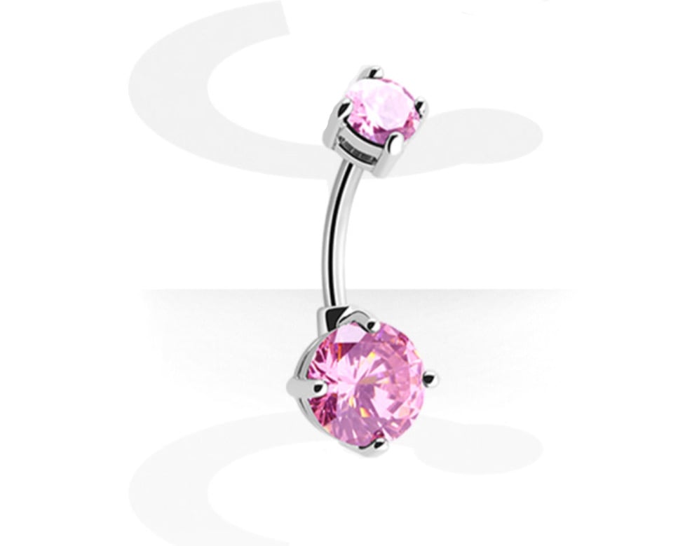 FASHION JEWELED BANANA - NAVEL PIERCING ROSE ZIRCON