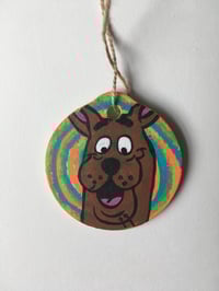 Image 2 of Scooby Doo inspired hand painted wooden ornament