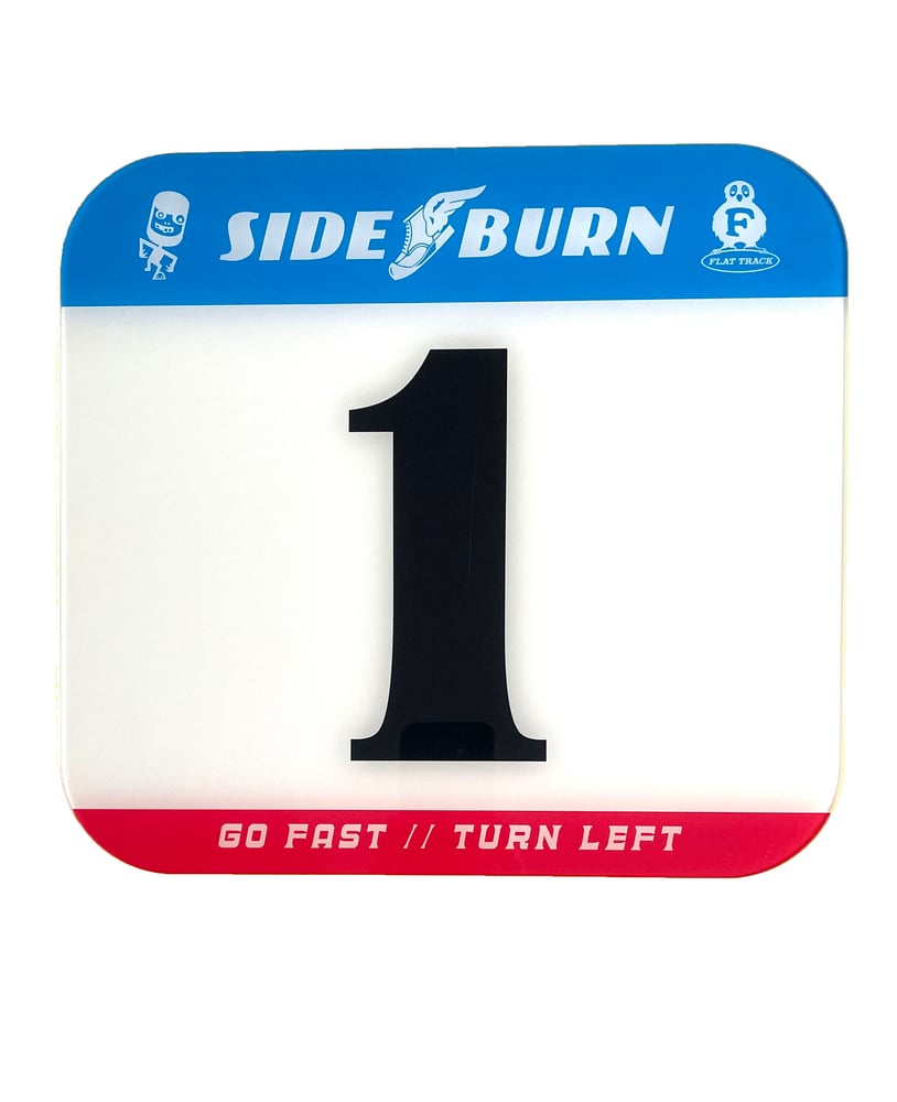 Image of Sideburn Tricolor Race Number Plate #1