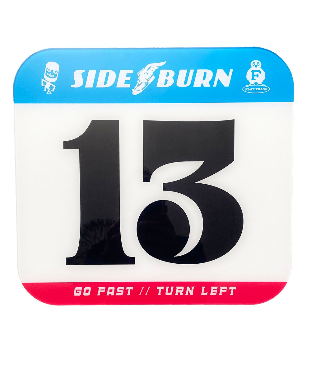 Image of Sideburn Tricolor Race Number Plate #13