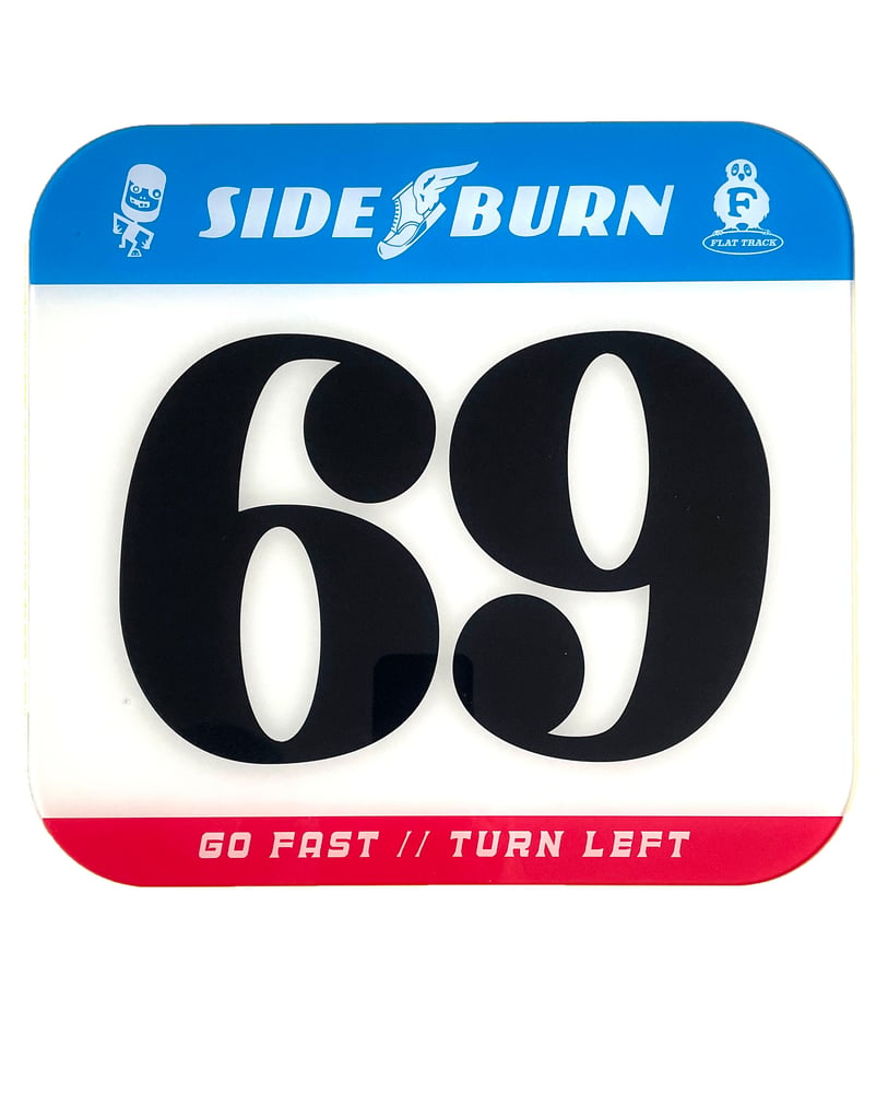 Image of Sideburn Tricolor Race Number Plate #69