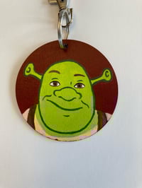 Image 3 of Shrek hand painted wooden keychain