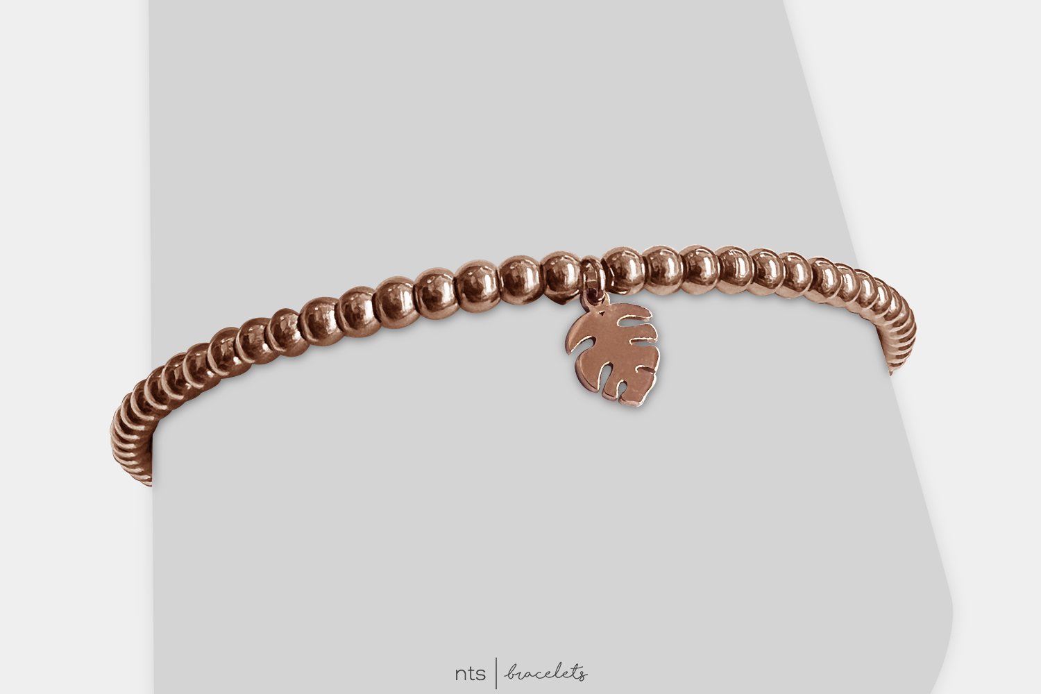 Image of MONSTERA BEAD BRACELET (Rose Gold)