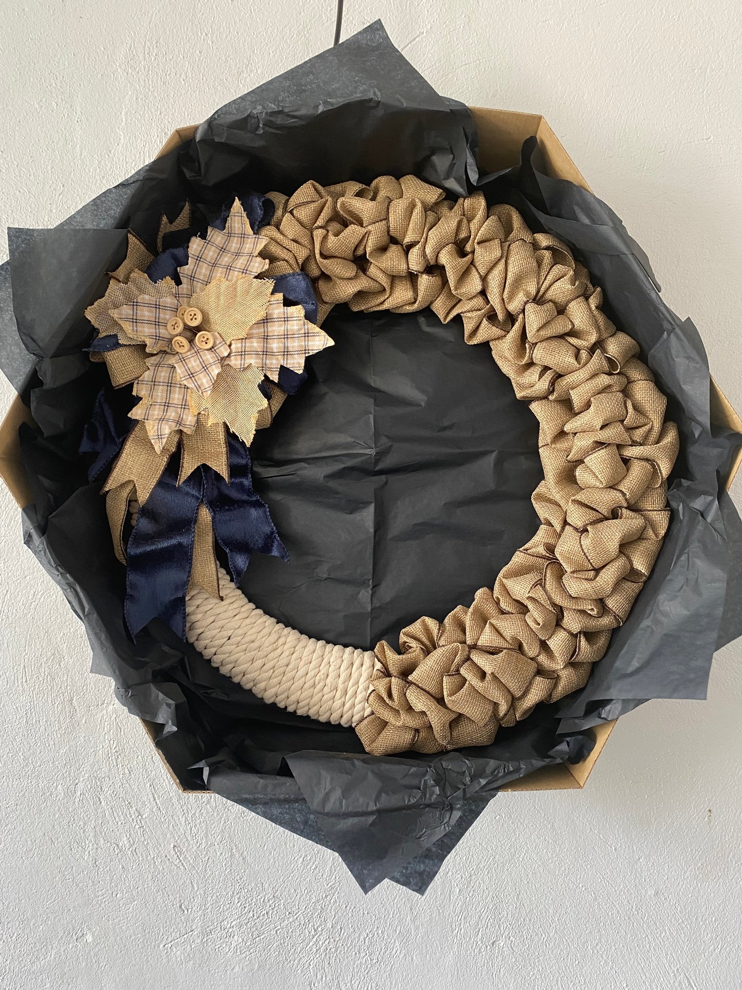 Image of 50cm 2/3 Ribbon Wreath - Glitter Free